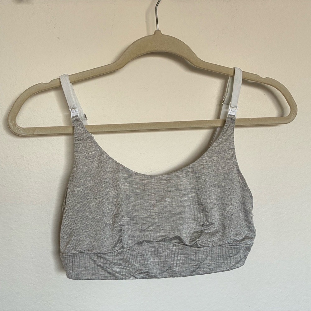 Bodily Gray Ribbed ‘The Everything’ Bralette’ Convertible Maternity Nursing Bra
